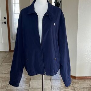 Polo Ralph Lauren Navy Windbreaker Jacket | Men’s XXL | Classic Zip Front Jacket